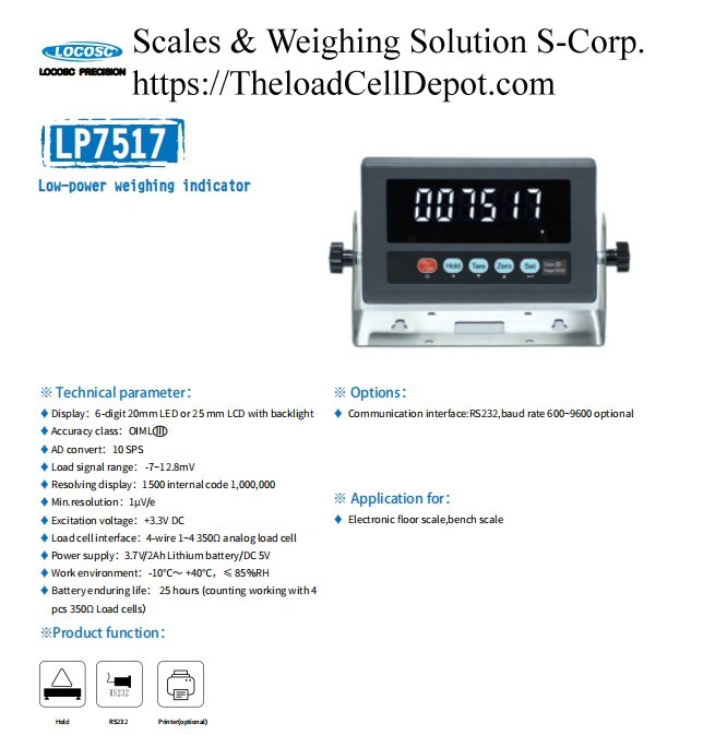 LP7517E Locosc Scale Indicator head NEW