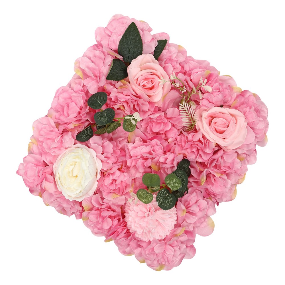12pcs 3D Artificial Flower Wall Panel Silk Rose Mat for Wedding Backdrop 38*38cm
