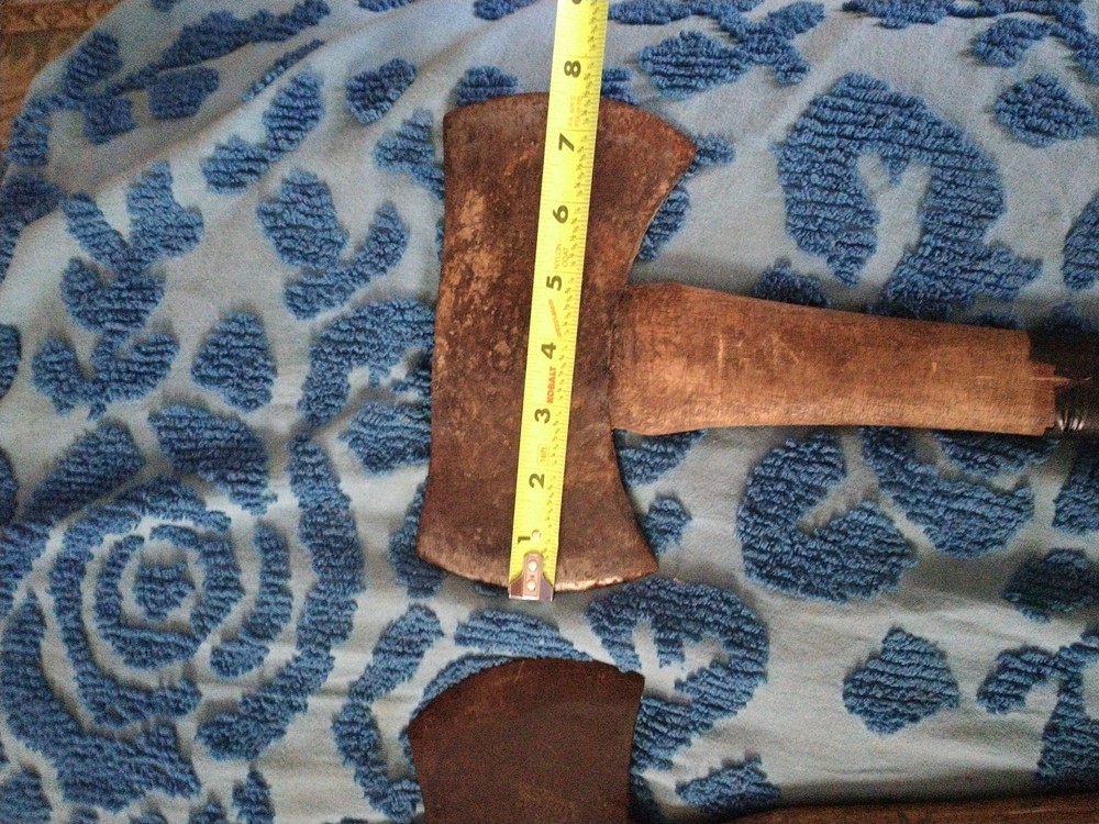 2 Vintage Double Bit Axe & Handle 27.5 Long Unknown Axe Very Good