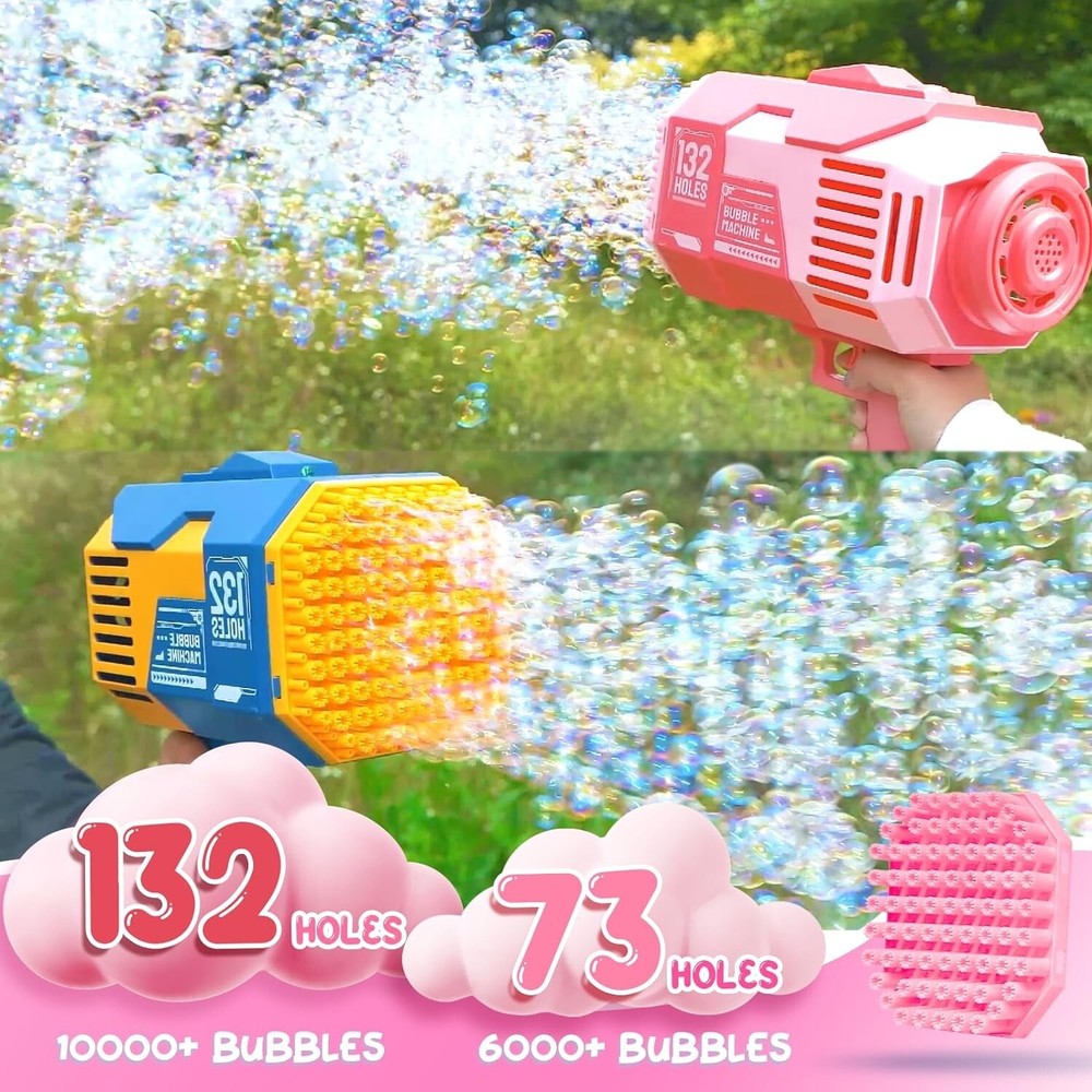 Bubble Machine Gun, with 【2 Batteries & ≈22 Bottles Solution】- B26