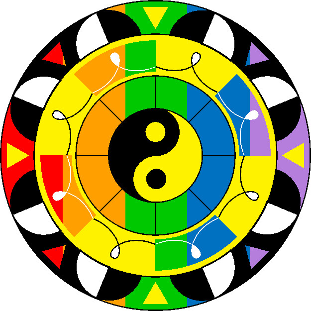 30 Custom Rainbow Yin Yang Mandala Personalized Address Labels