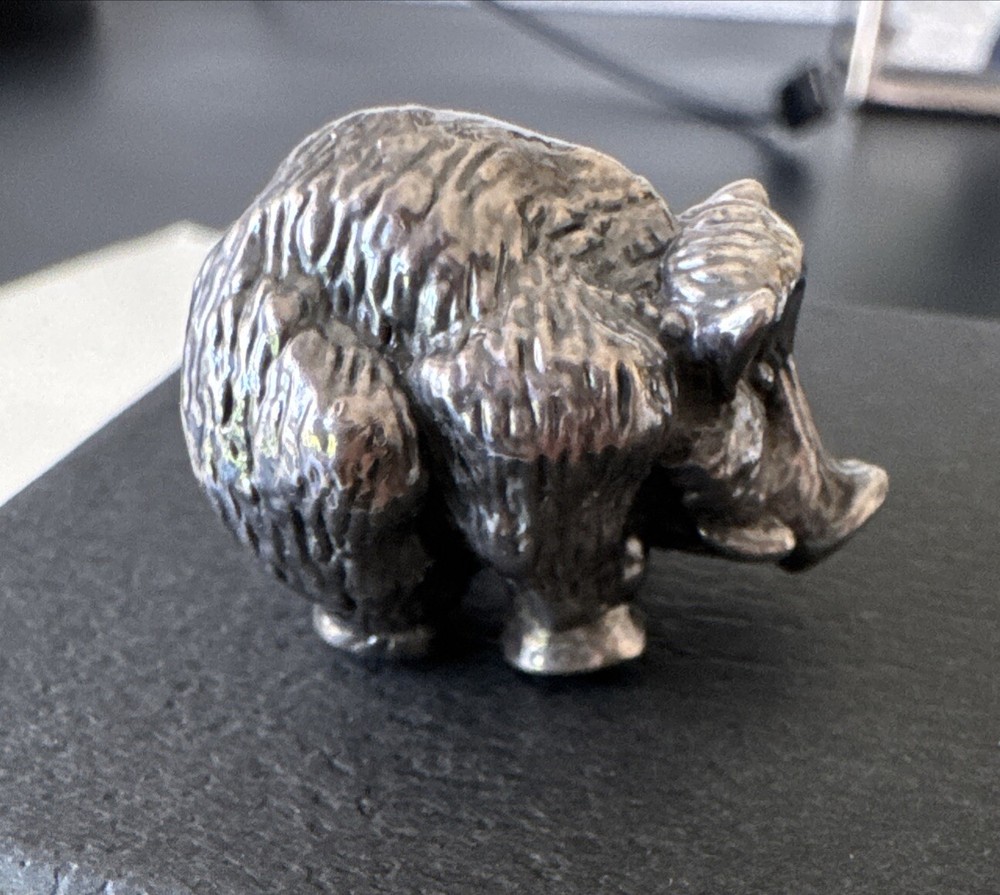Vintage sterling silver Hog mini figurine , 925 hallmarked