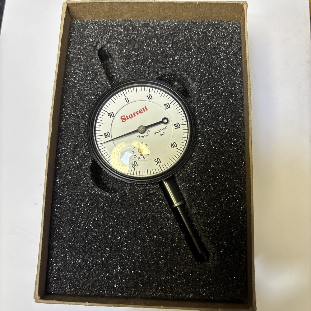 Starrett 25-441J Dial Drop Indicator: 1" Range, 0-100 Reading