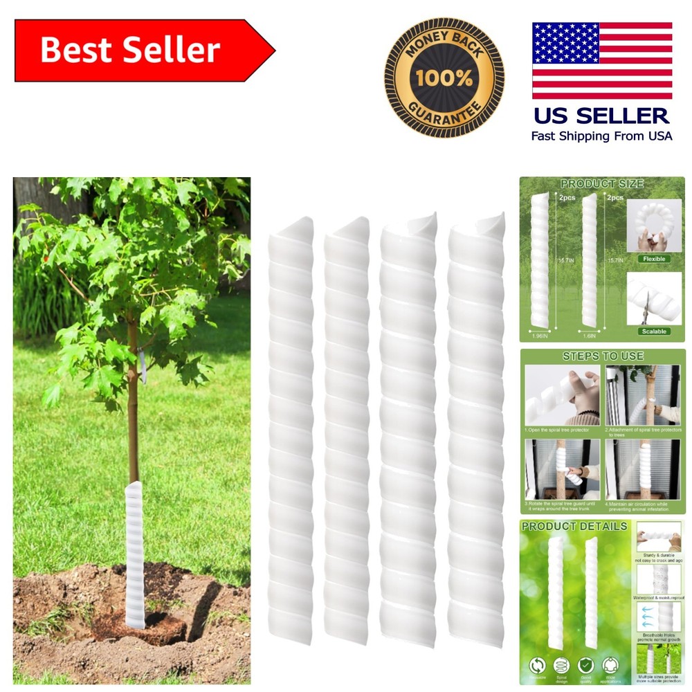 Durable Plastic Tree Wraps - 2 Size Spiral Trunk Protectors for Young Trees