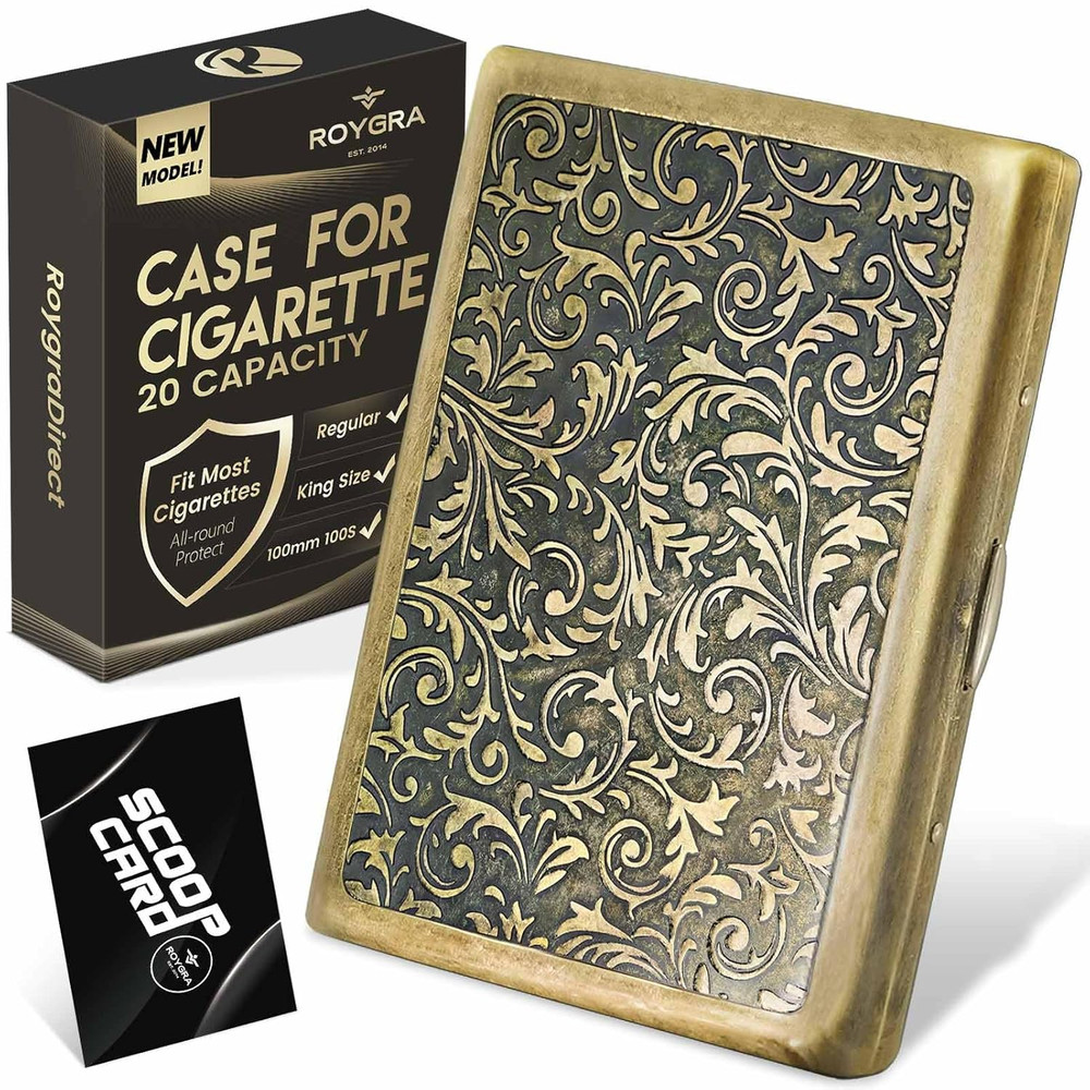 Roygra Cigarette Case, Spring Switch 20 Capacity Cigarette Holder Case for Men W