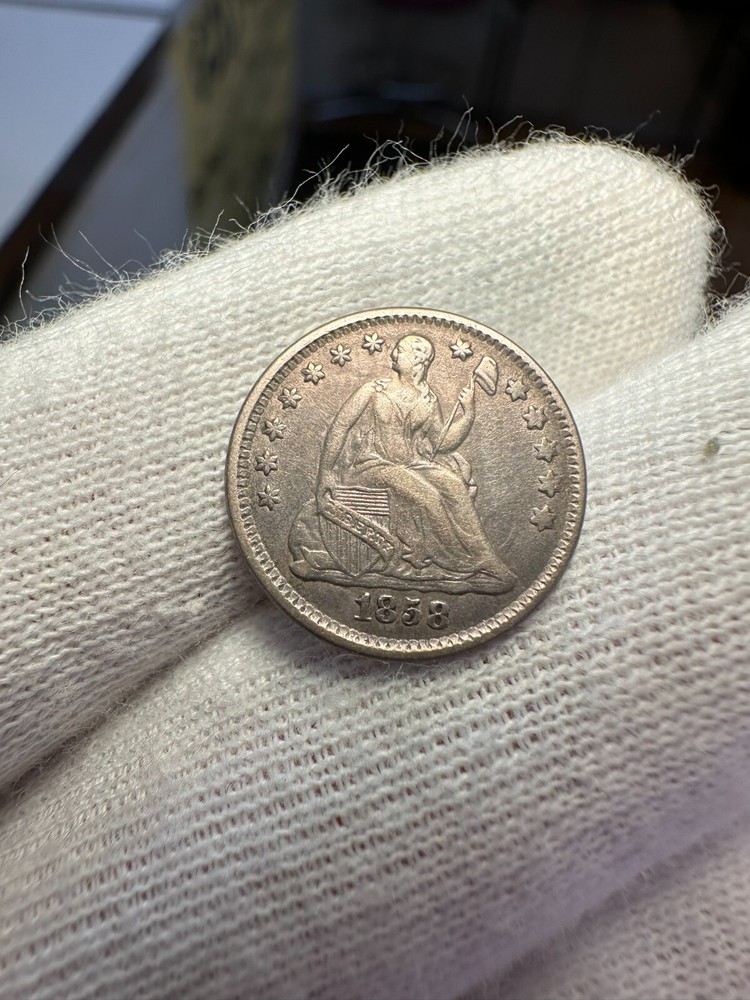 1858 Seated Liberty Half Dime XF