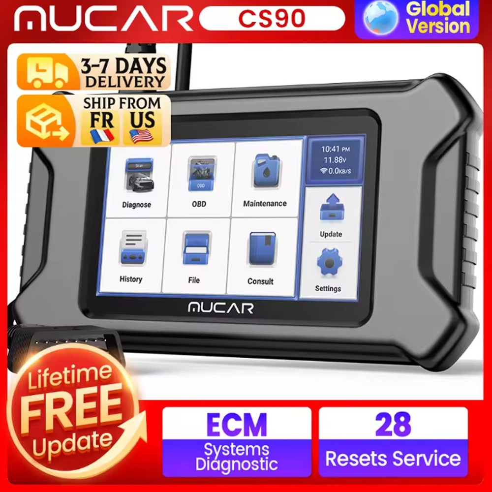 USED MUCAR CS90 ECM Systems Auto Diagnostics Scanner Code Read+28 Reset LifeFree