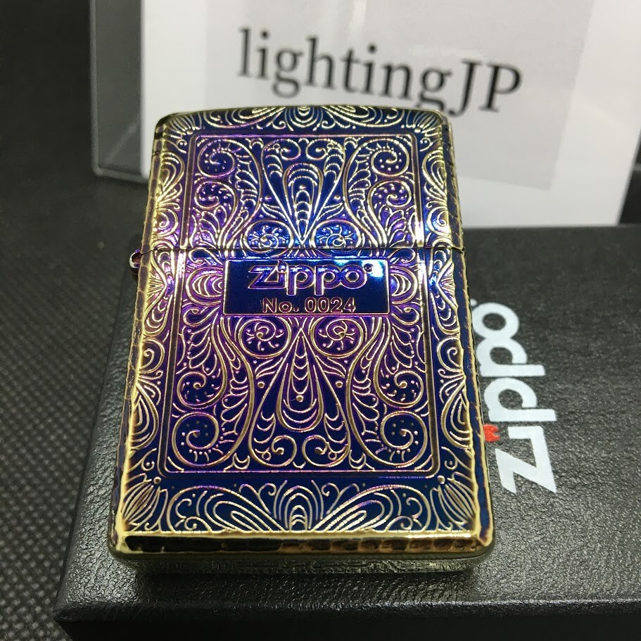 Zippo 5 Sided Processing Arabesque Aurora Gold Oxidized Lighter Limited Number