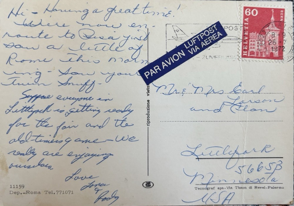 1972 Vatican Postcard Used