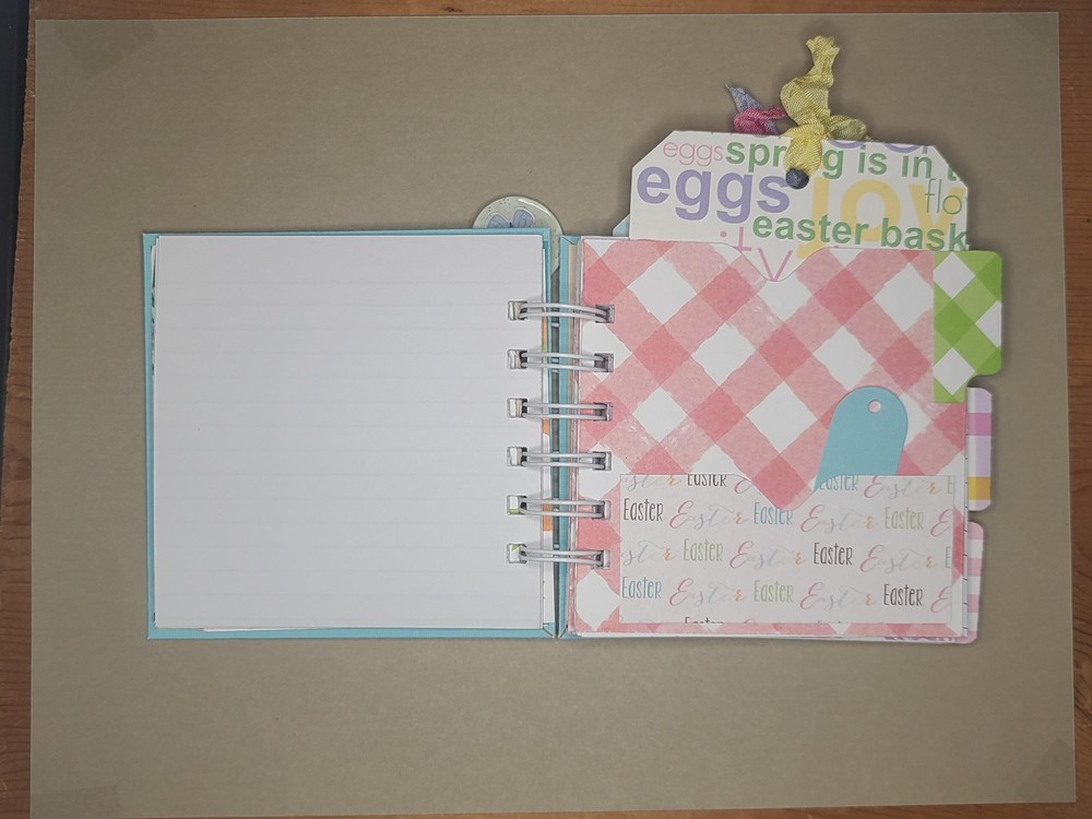Little cinched journal notebook, Easter, handmade
