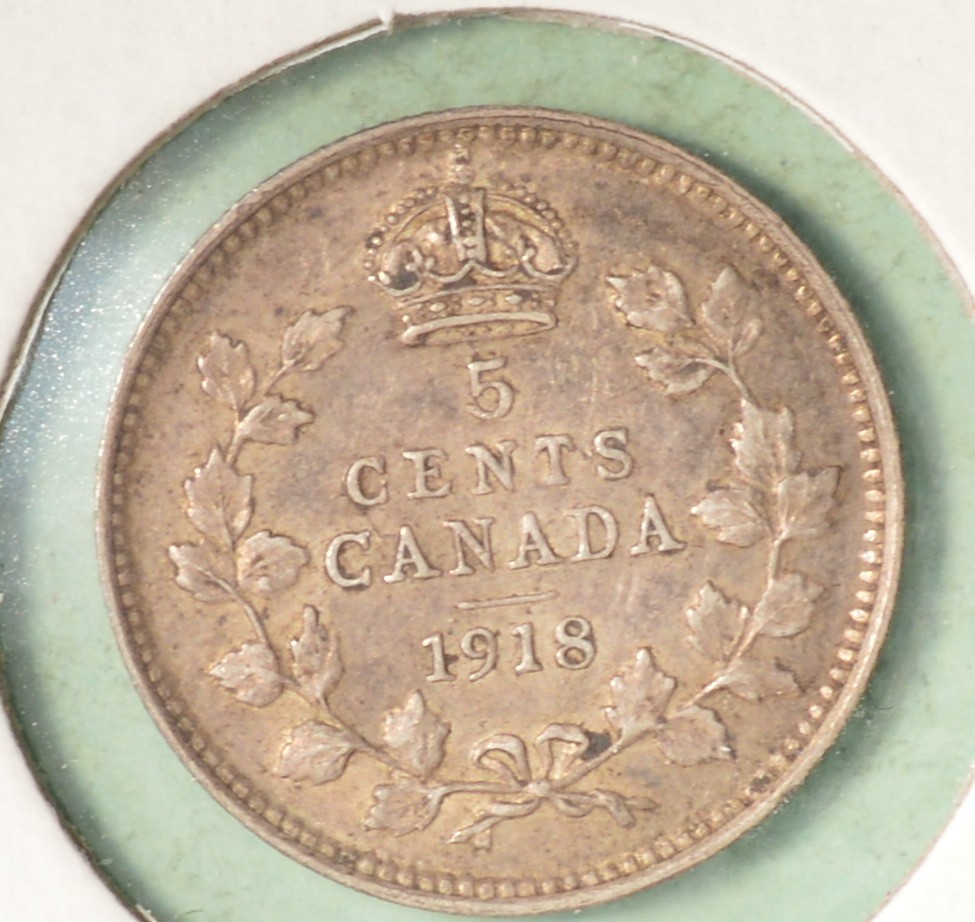 1918 - Canada Silver Five Cents - INV#C-90