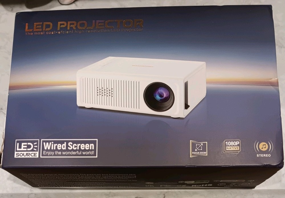 Wired Screen Mini LED Projector - New Open Box - Never Used