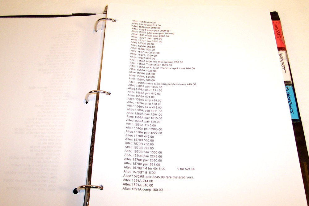 Massive ANTIQUE & HIGH END AUDIO PRICING MANUAL