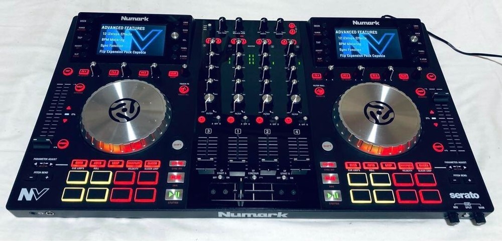 Numark NV 4-Deck Dual-Display USB DJ Controller Used Tested