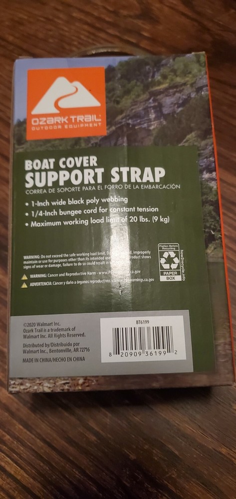 Ozark Trail Poly Boat Cover Support Strap, Black, Model BT6199
