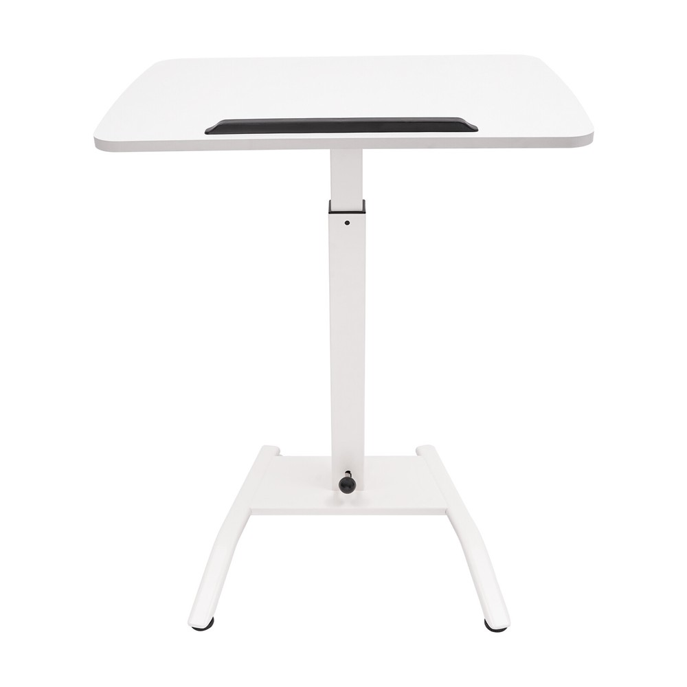 Adjustable 10??-30?? Rolling Podium Desk Standing Lifting Computer Desk White
