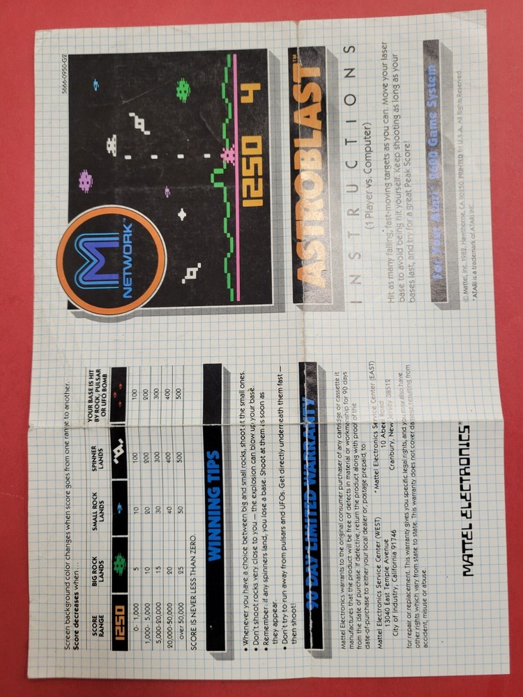 Atari Manual Astroblast