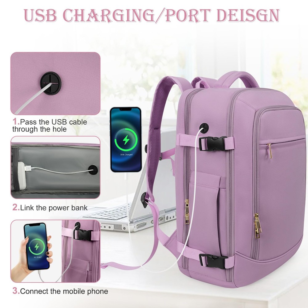 Carry on Backpack, Flight-approved Backpack for Traveling, 40L Personal Item ...