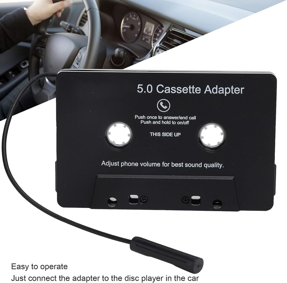Car Audio Bluetooth 5.0 Cassette Receiver, Function Button, Black