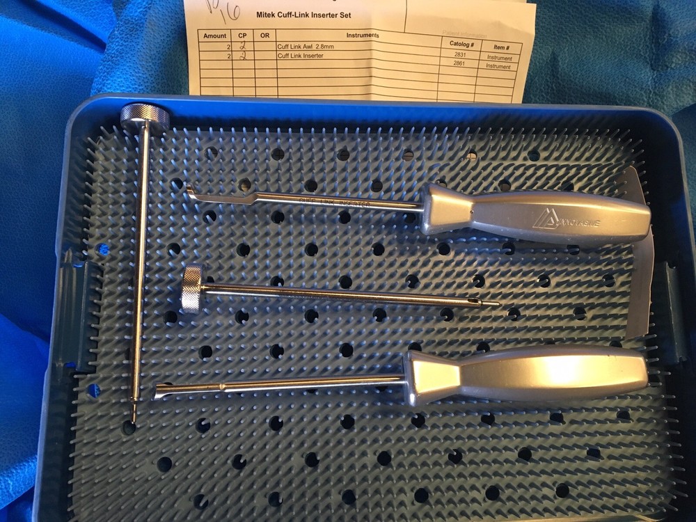 Innovation Mitek Cuff Link Set And Sterilizer Case