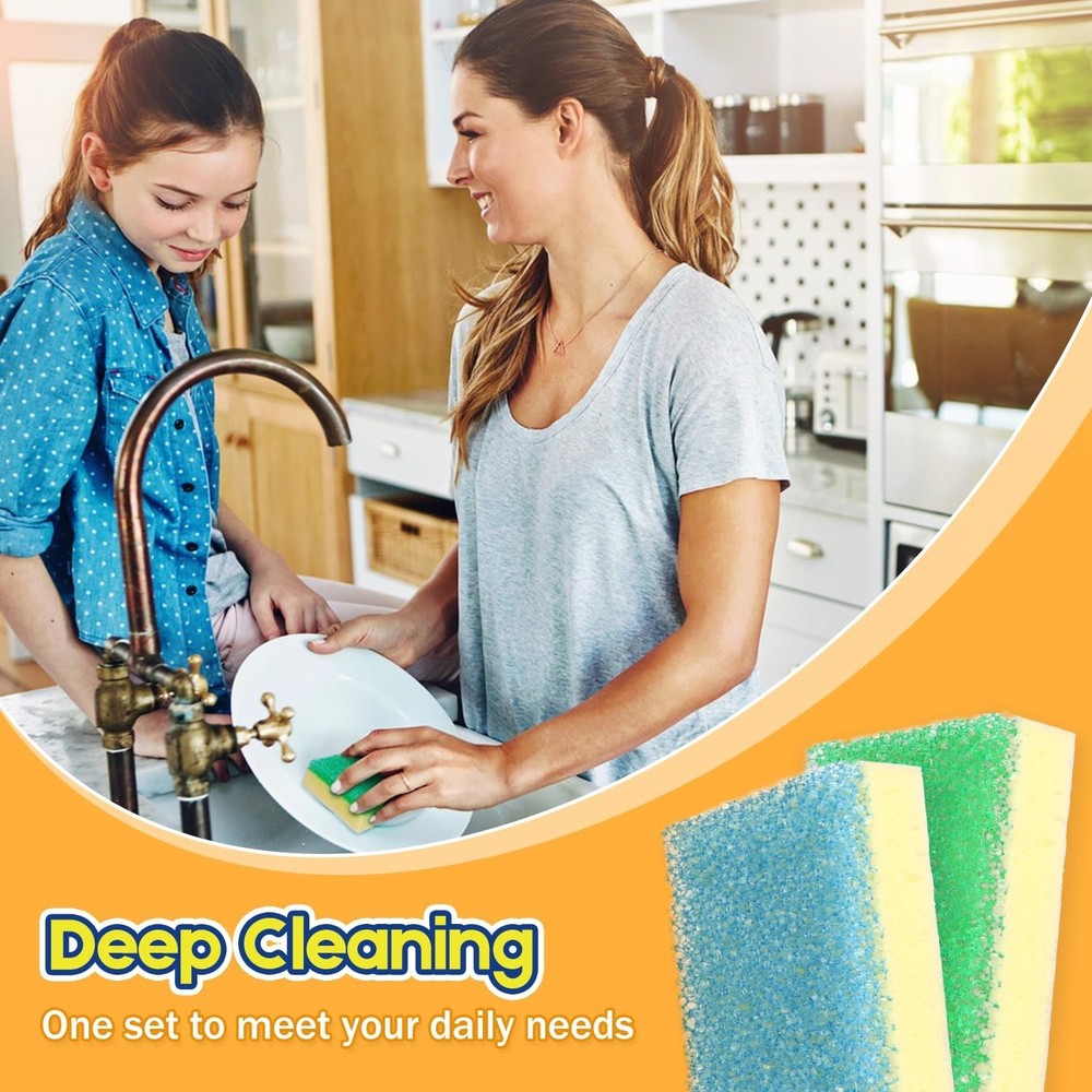 Scrub Sponge, Dual-Sided Temperature-Responsive Scrubber - Non-Scratch - Mult...