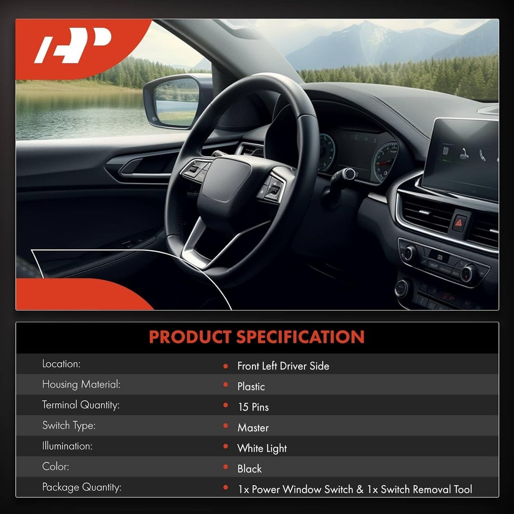 Master Front Left Driver Side Power Window Switch Compatible with Porsche Macan