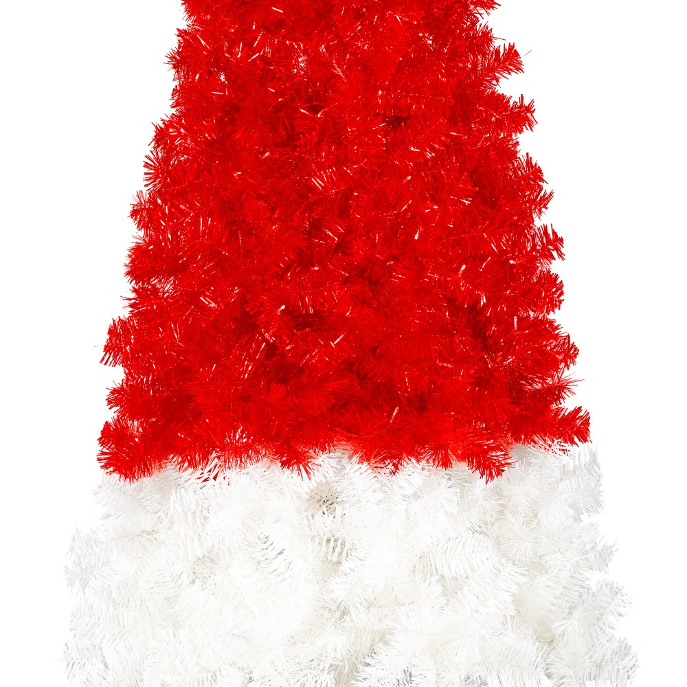6FT Santa's Hat Shape Artificial Whimsical Christmas Tree with LED Light