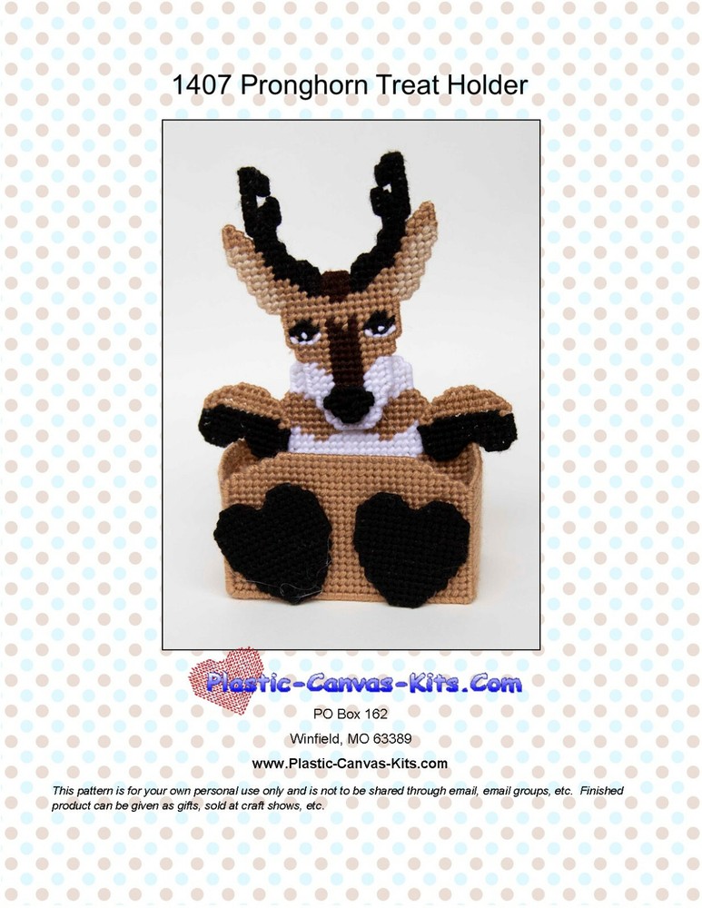 Pronghorn Antelope Treat Holder- Plastic Canvas Pattern or Kit