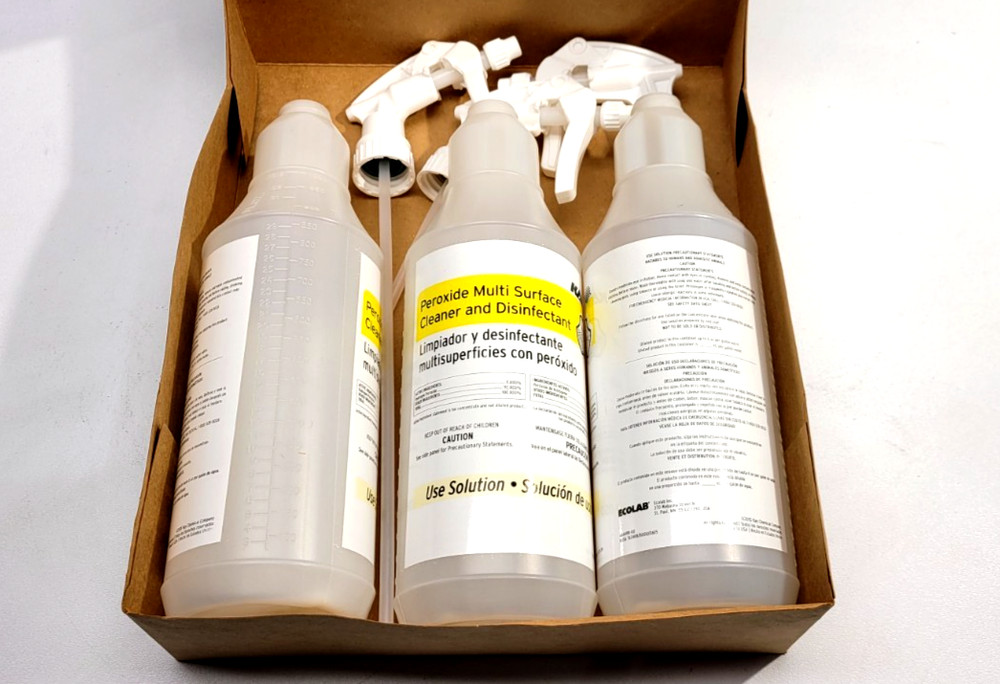Kay Ecolab Peroxide Multi Surface 32oz Plastic Trigger Spray Bottles 12pk Empty