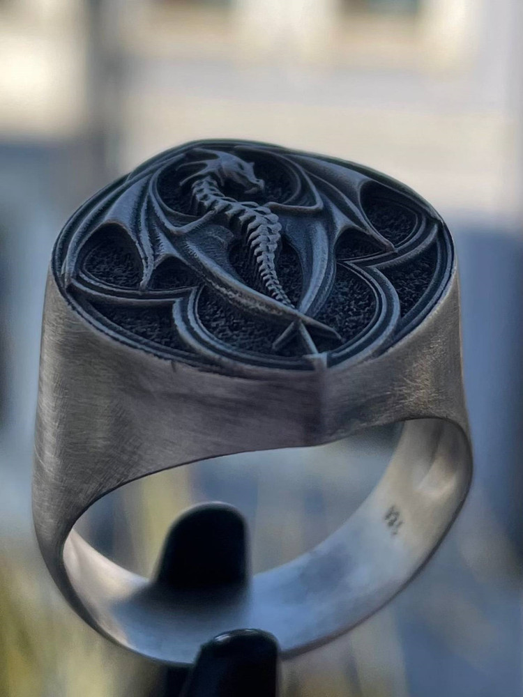 Handcrafted Zodiac Dragon Ring Adjustable Open Ring Accessory