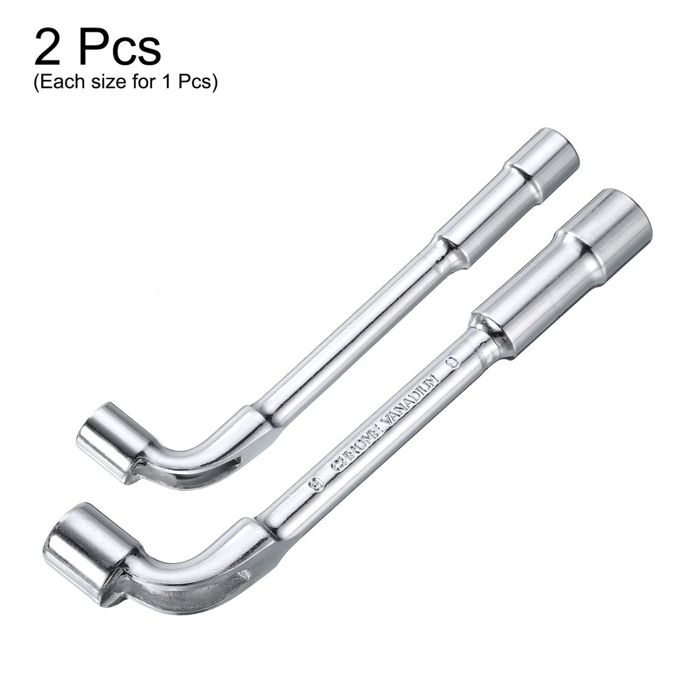 2pcs L Shaped Angled Hex Socket Wrench 8mm 9mm Double Ended Socket Spanner