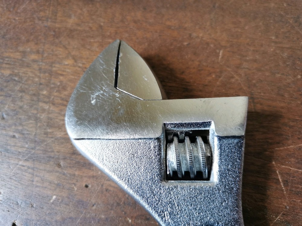 Modern 10" Adjustable Spanner to clear, no makers name.