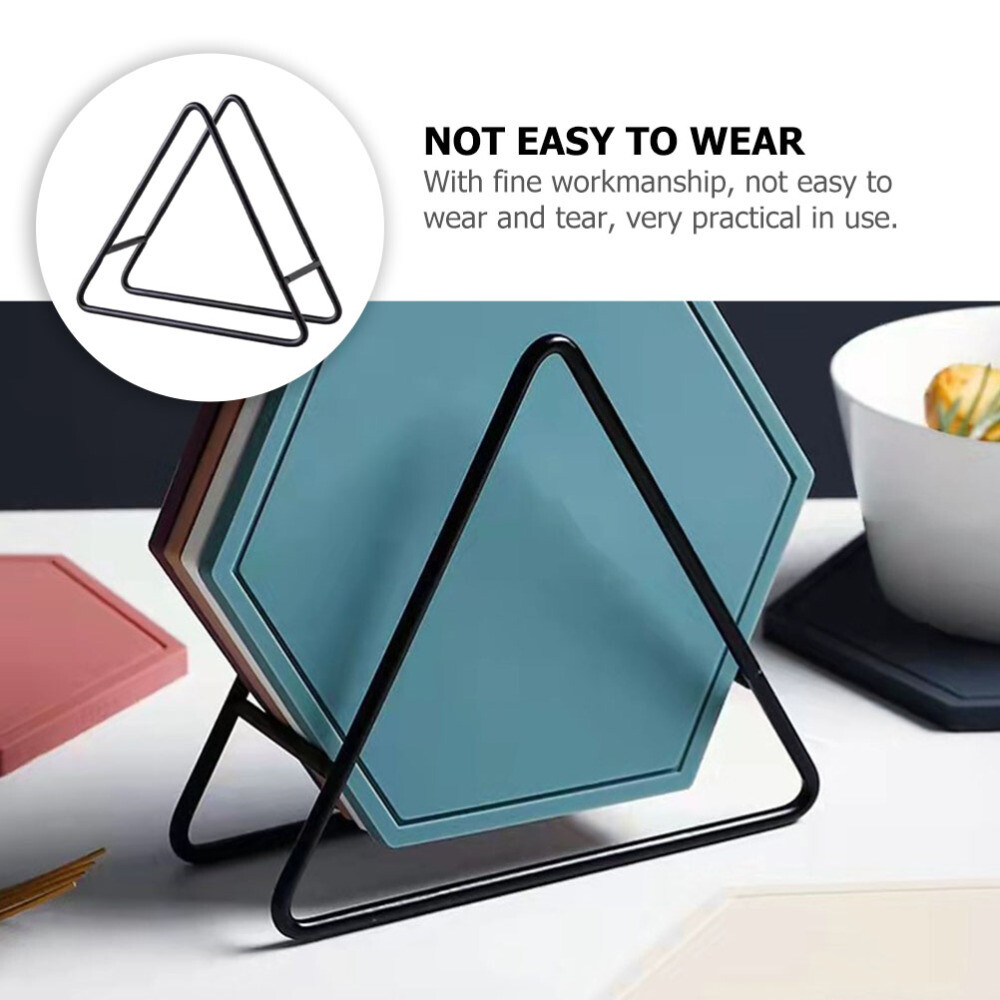 Coaster Holder Black Triangle Coaster Holder Display Stand for Plates Coasters
