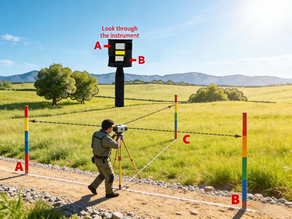 Double Prism Optical Square for Right Angle Layout & Perpendicular Line...