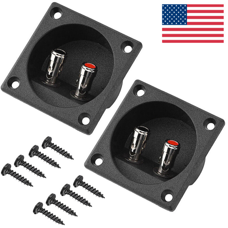 2PCS Speaker Box Terminal 2-Wire Round Spring Cup Connector Subwoofer Enclosure