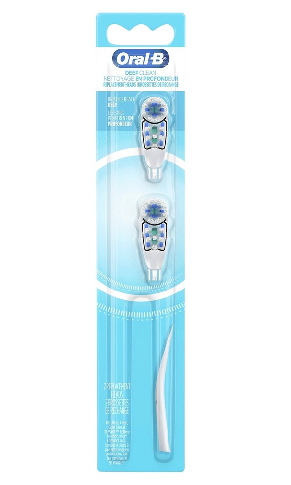 Oral-B Deep Clean Replacement Brush Heads with Quick Release Tool, 2ct