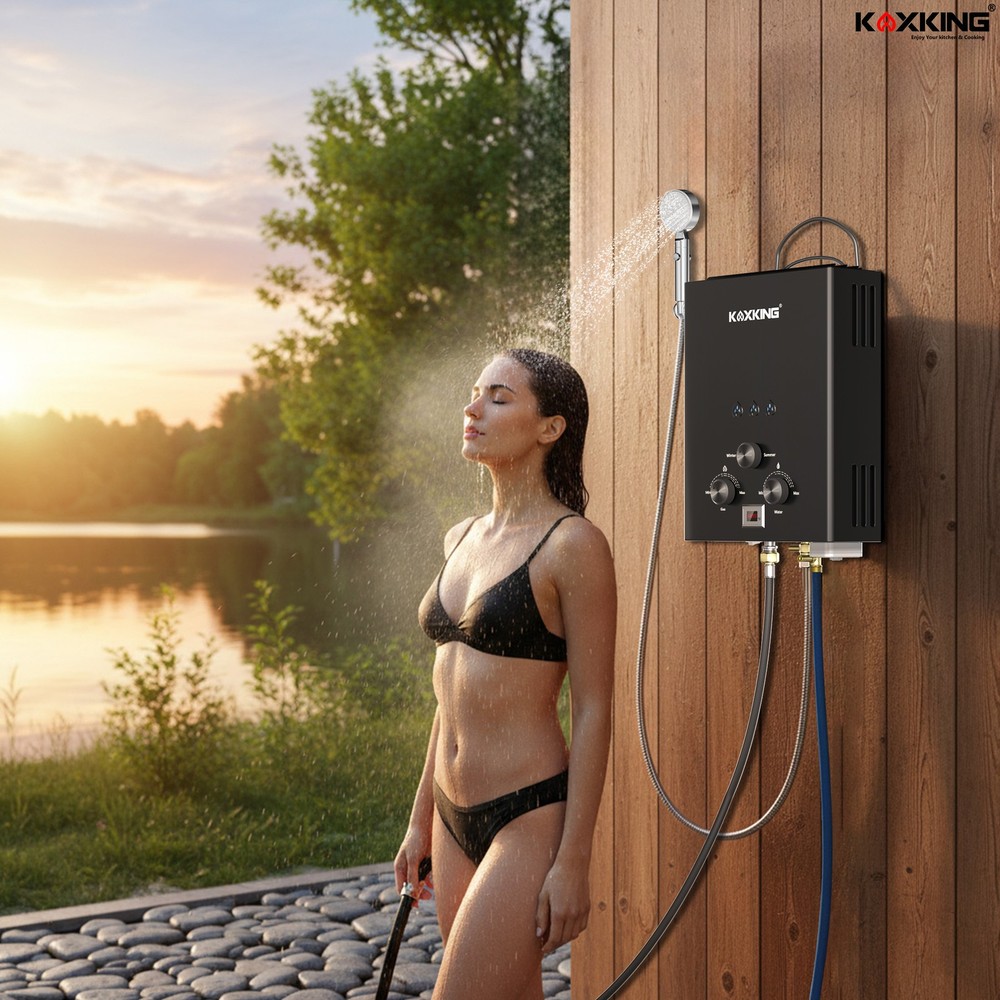 KOXKING Tankless Water Heater Instant Hot 6L 1.58 GPM Portable With Handle RV