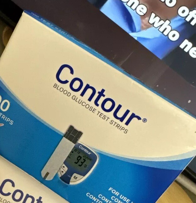 not next        100 Contours Diabetic Glucose Test Strips - Exp2027 1 Box--