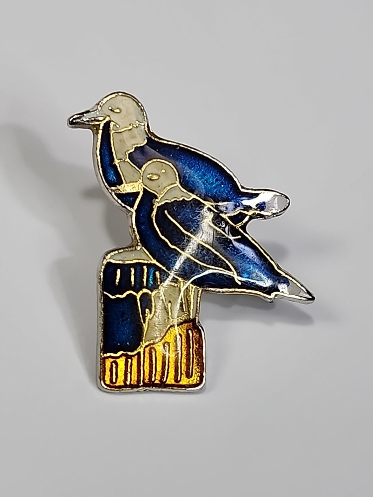 Ocean Birds On A Piling Lapel Pin