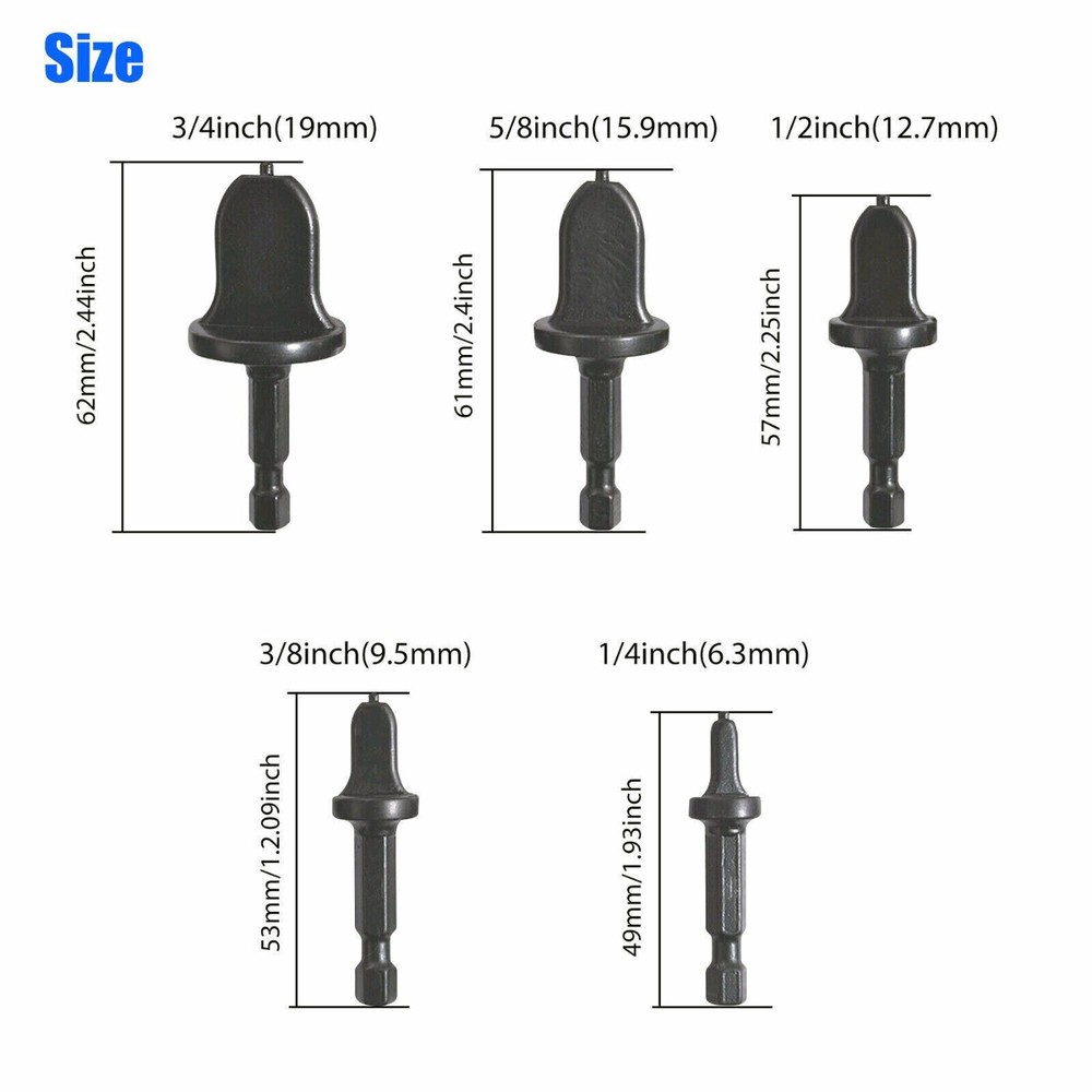 5Pcs Air Conditioner Copper Tube Expander Swaging Tool Drill Bits Flaring Set