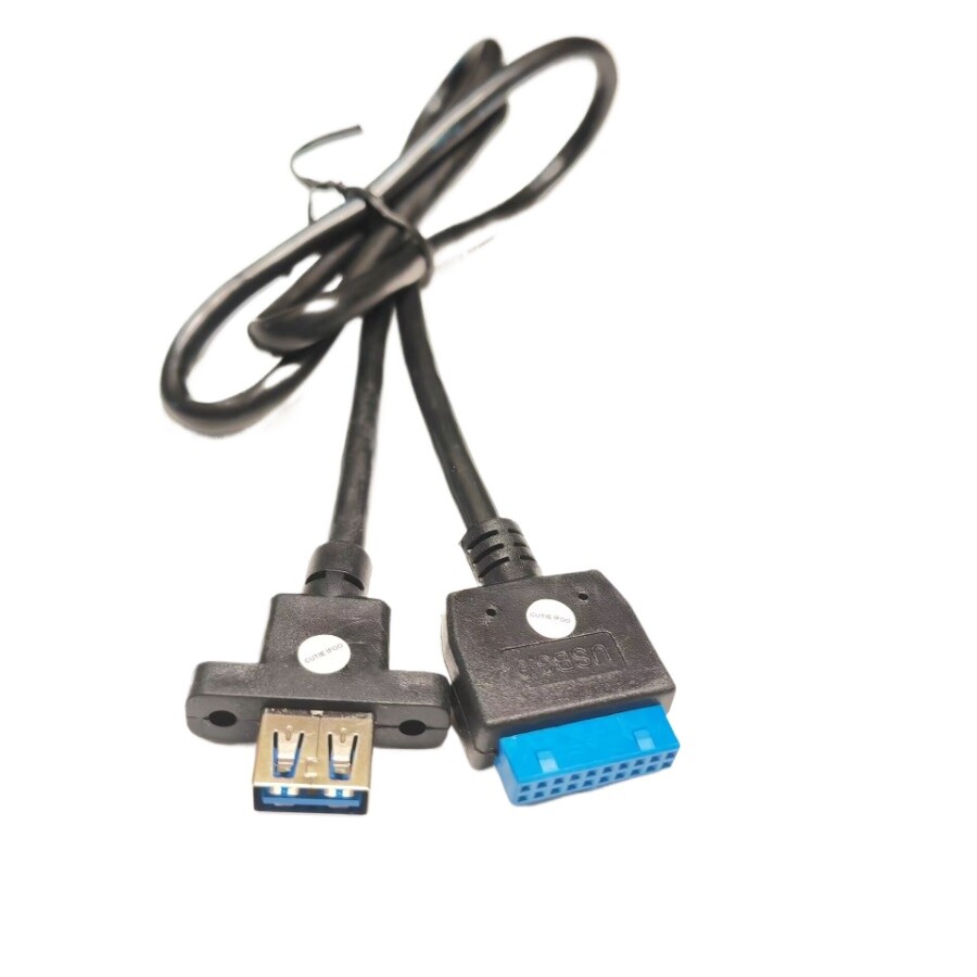 USB 3.0 Screws Host Case Panel Mount Mainboard Data Extension Cable 19Pin 83cm