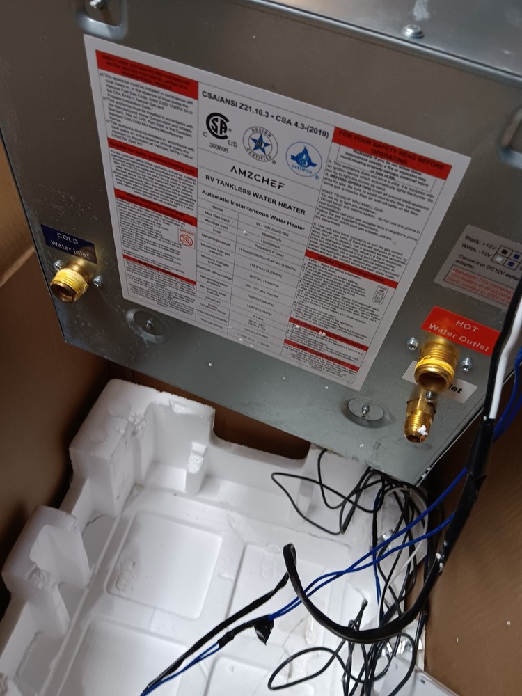 AMZCHEF UL-10RVAMC-BK tankless gas RV water heater, 65,000