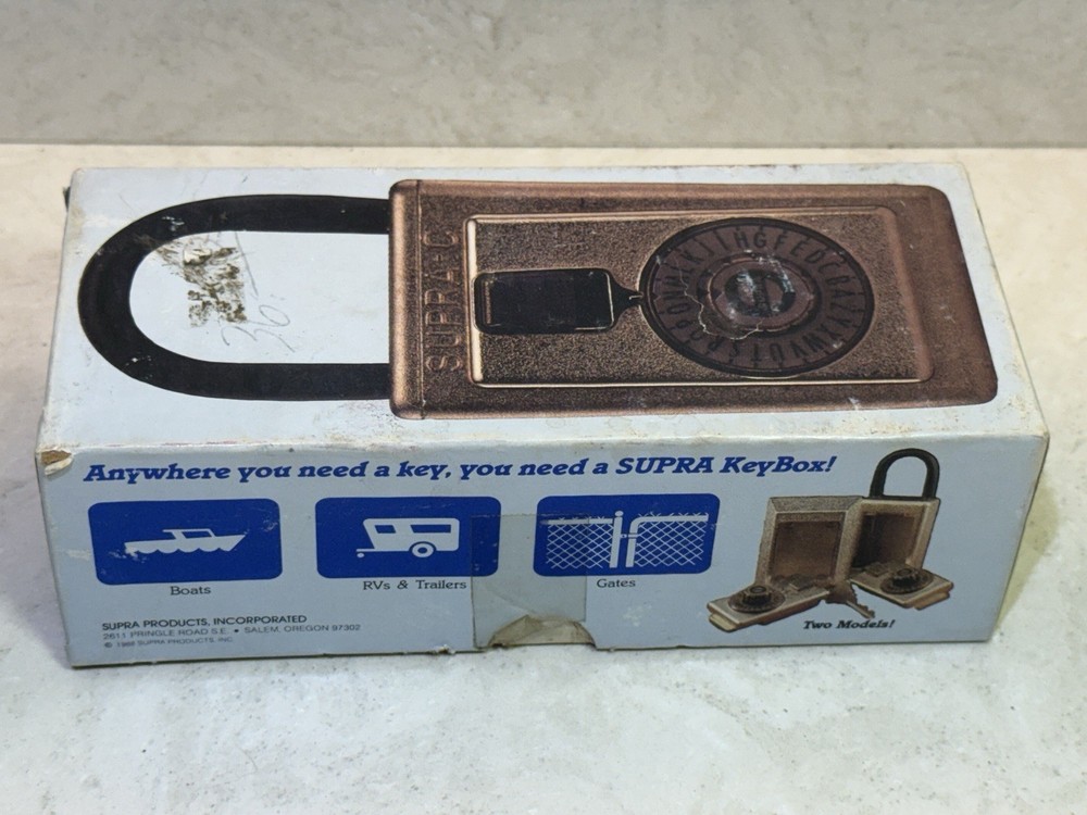 Supra C Heavy-Duty Vintage Key Storage Combination Lock Box - LOCKED - NO CODE