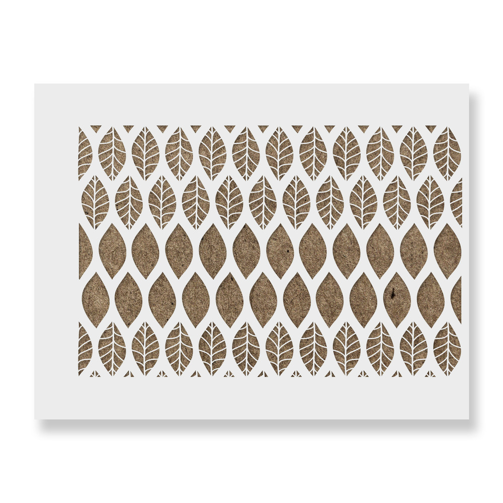 Bittersweet Leaf Pattern Wall Stencil - DIY Wallpaper Alternative
