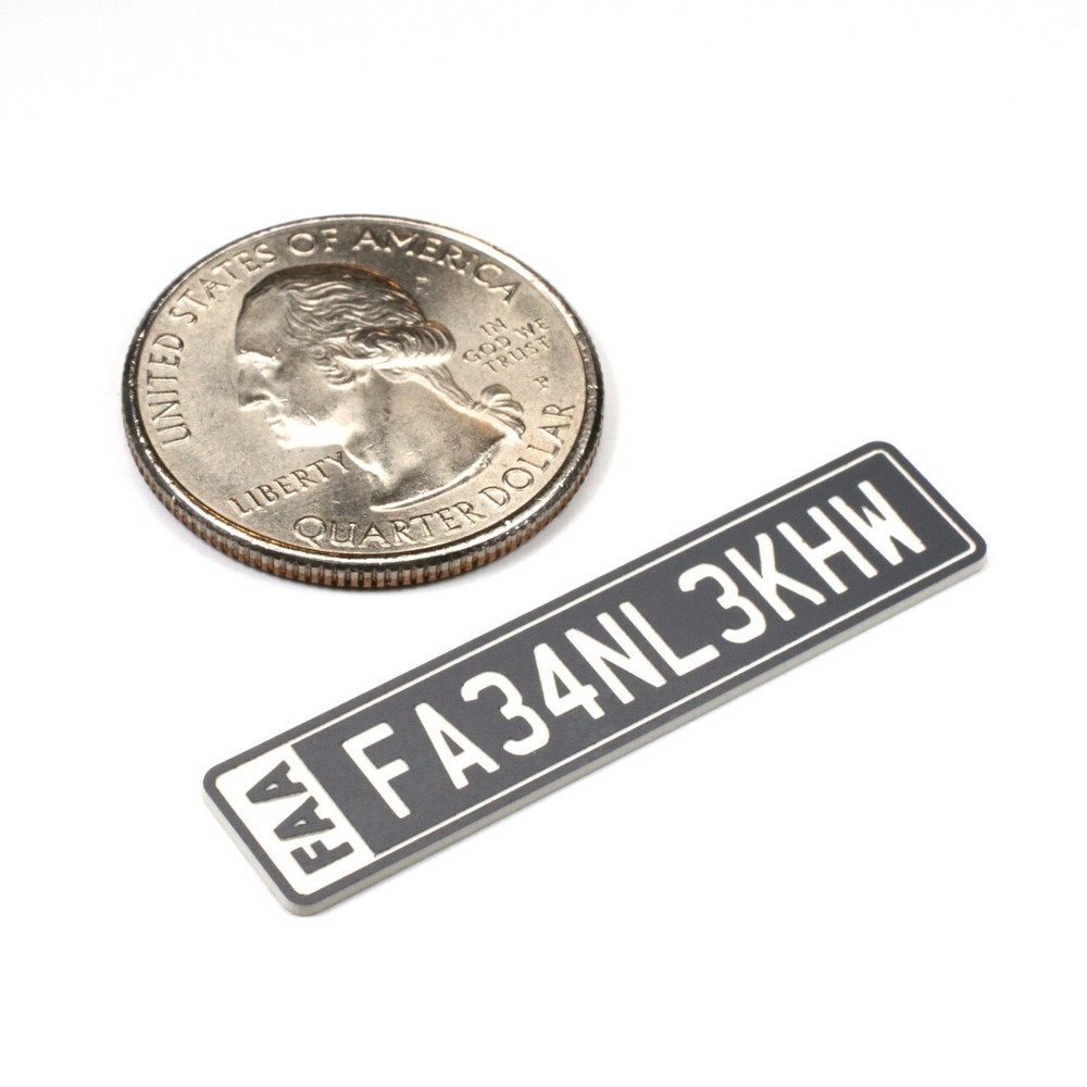 FAA DRONE REGISTRATION TAG STICKER, ENGRAVED