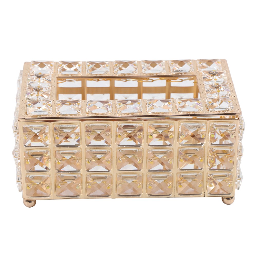 Rhinestone Rectangular Crystal Tissue Box Napkin Case Paper Tissue Holder Box US