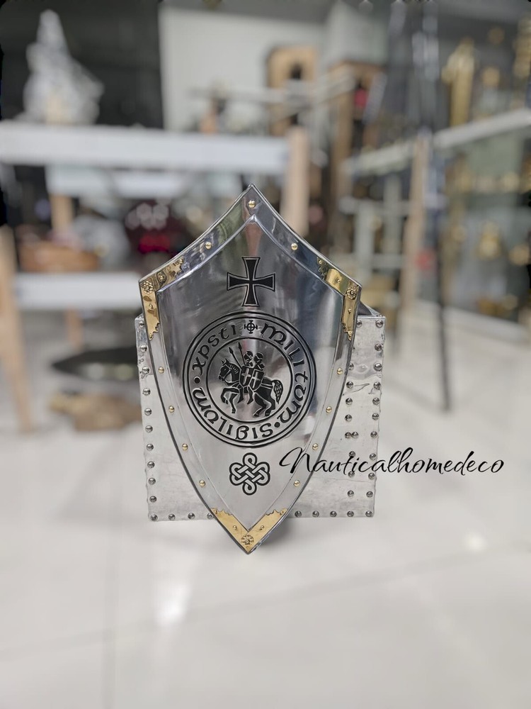 Medieval Templar Knight Shield-Crusader Shield for Decor Display Shield Gift