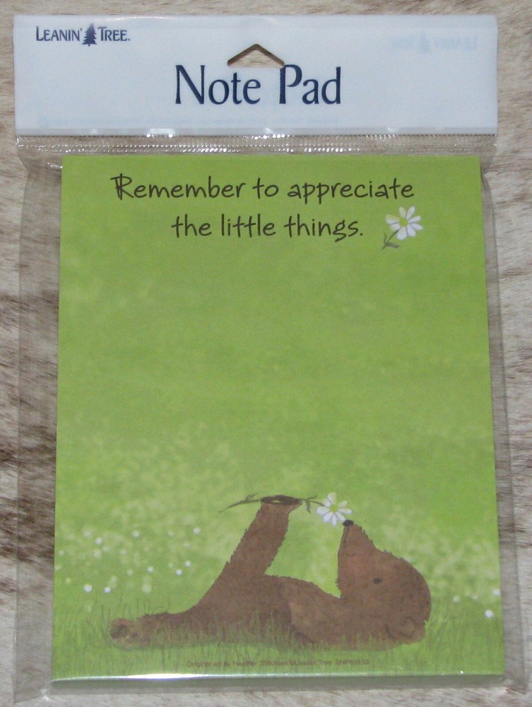 LEANIN TREE "Remember Appreciate the Little Things"~Note Pad 60 sheets~#63133~