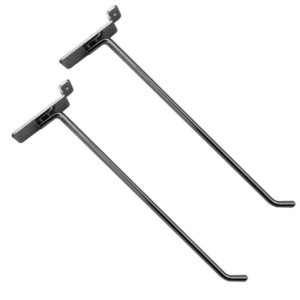 10" Slatwall Hooks,Chrome,Hanger Display,Display Panel Hooks Wire Metal 24Pc Set