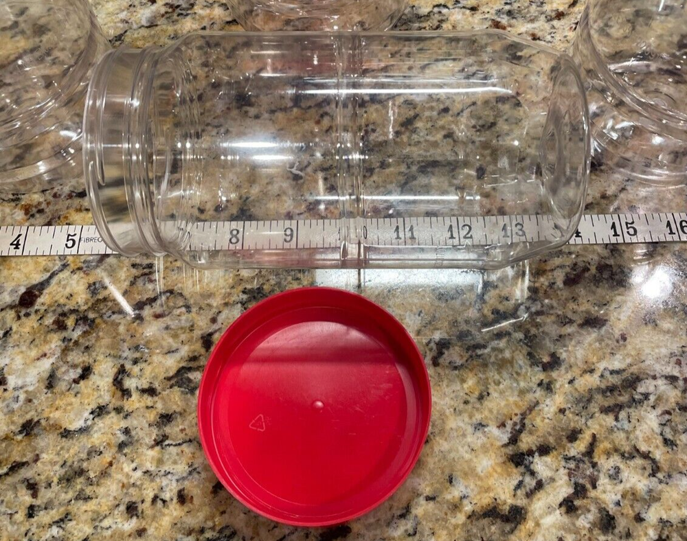 6 Clear Plastic Storage Containers Jiff Jars 48oz